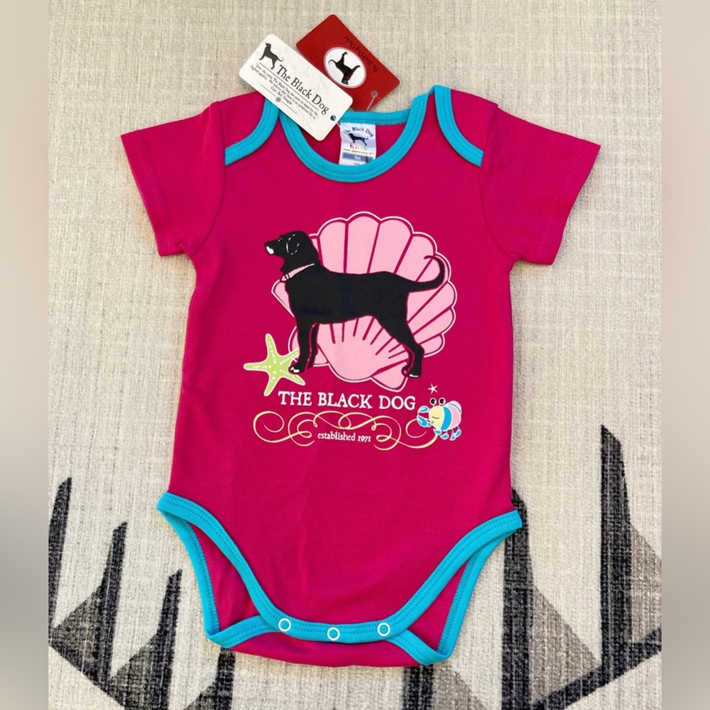 The Black Dog Onesie, Pink 9 mo